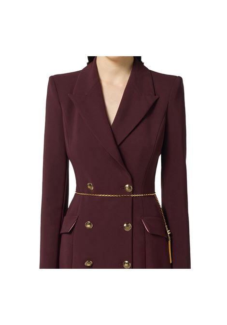 Abito Elisabetta Franchi donna AB89657E2EA4 Bordeaux doppiopetto ELISABETTA FRANCHI | Abiti | AB89657E2EA4